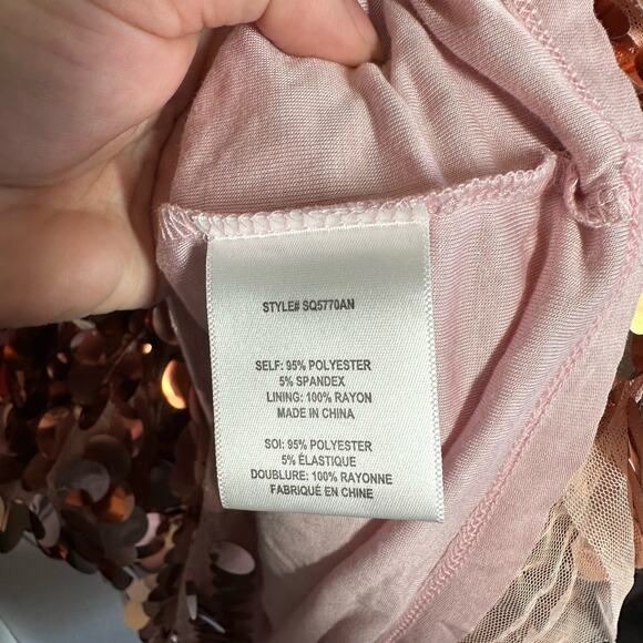 Eva Franco Anthropologie Sallia Sequin Rose Gold Tee NWT Size Small - Picture 14 of 16